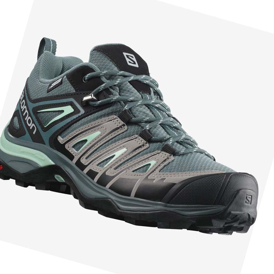 Salomon WoX ULTRA PIONEER CLIMASALOMON™ WATERPROOF Túracipő Női Zöld | HU 2831XYU